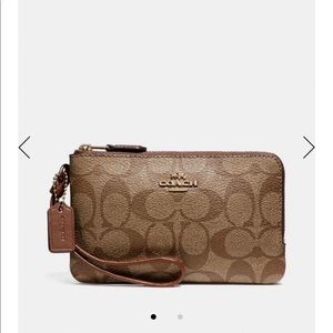 Coach small double zip wristlet